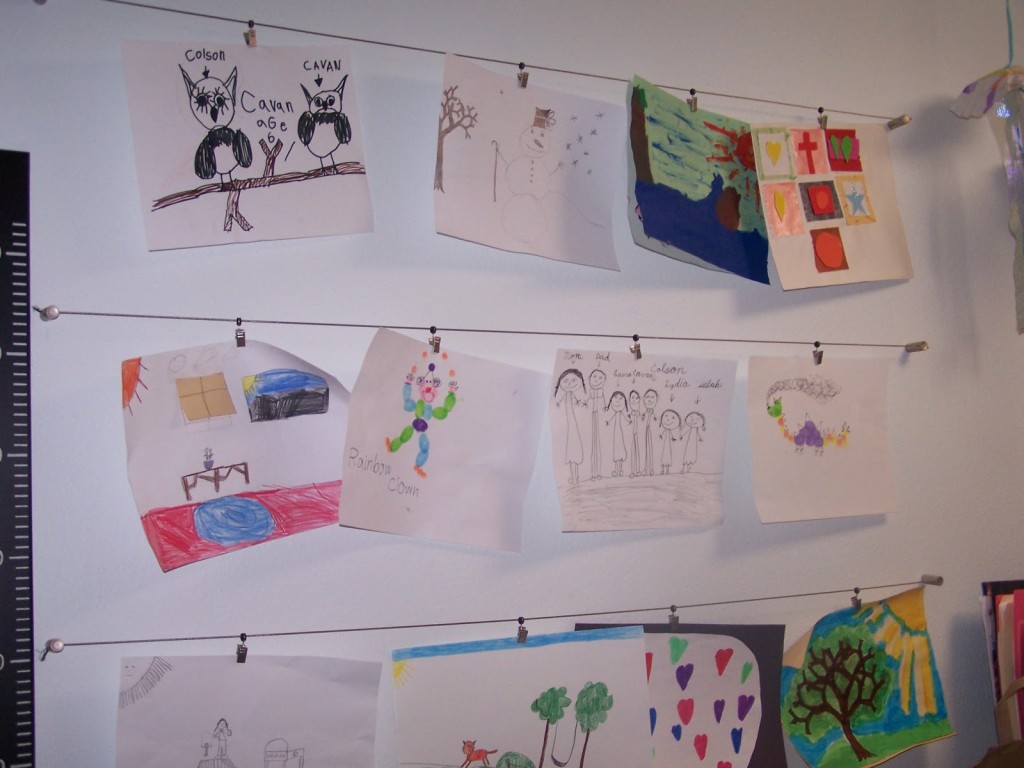 hanging pictures-display kids artwork