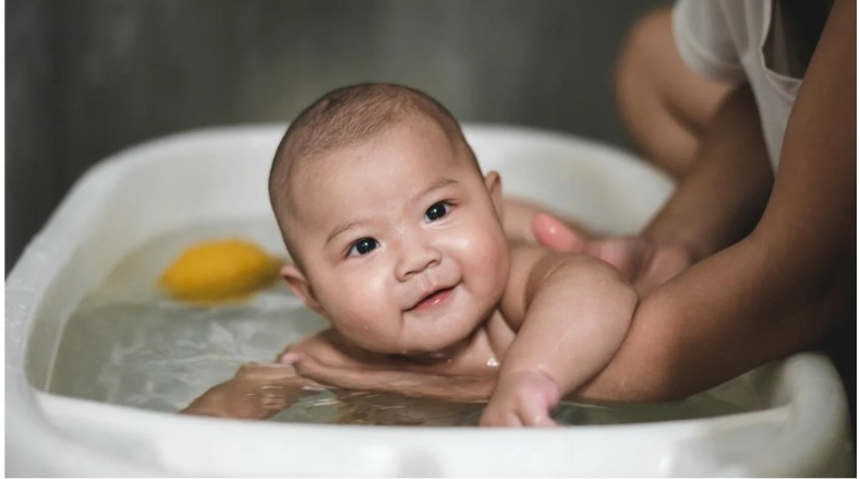 bath time- preemie baby